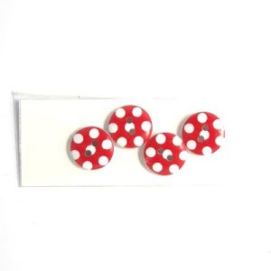 red polka dot buttons