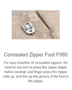 invisible zip foot